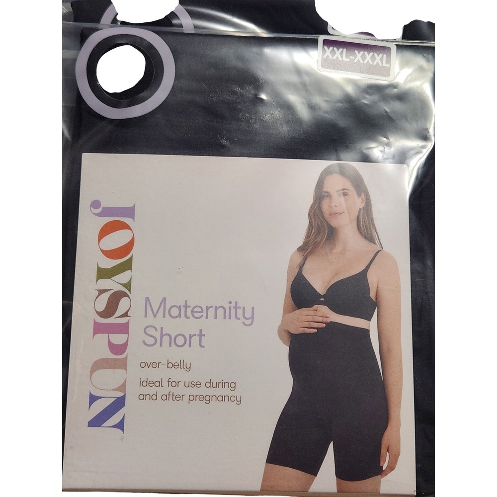 Joyspun Womens Maternity Over Belly Stretch Short Black XXL-XXXL 4 Pack New